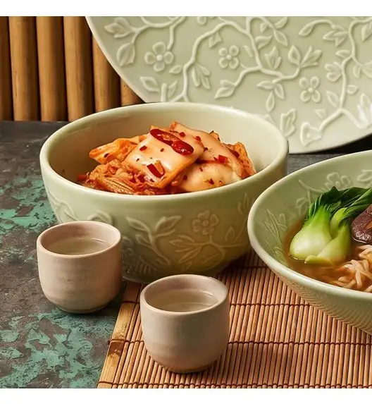 LUBIANA HANAMI KD LIMONKOWY Miska 16 cm x 12 sztuk / zdobiona porcelana luz