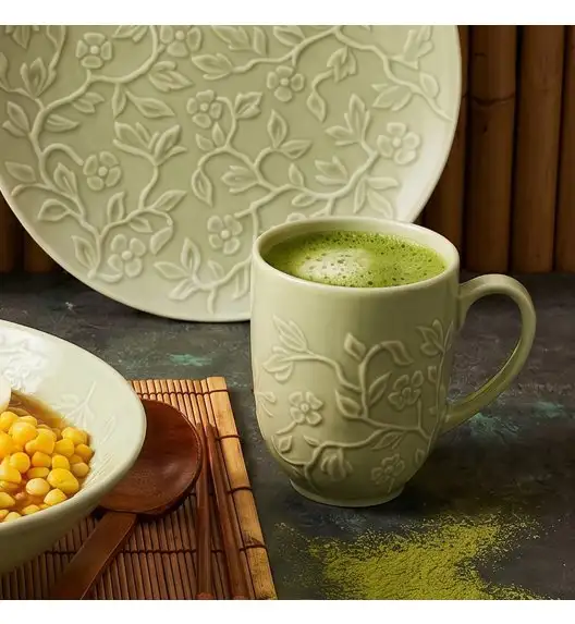 LUBIANA HANAMI KD LIMONKOWY Kubek 350 ml x 6 sztuk / zdobiona porcelana luz