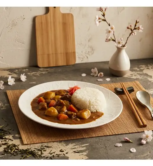 LUBIANA HANAMI KE KREMOWY Talerz obiadowy 27 cm / zdobiona porcelana luz
