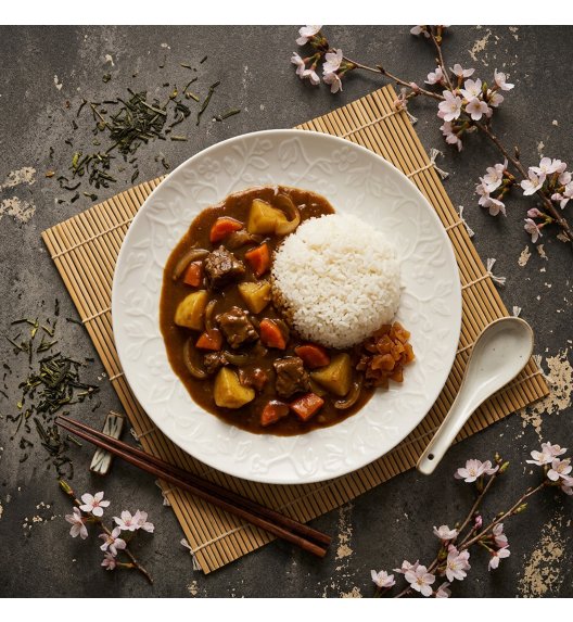 LUBIANA HANAMI KE KREMOWY Talerz obiadowy 27 cm / zdobiona porcelana luz