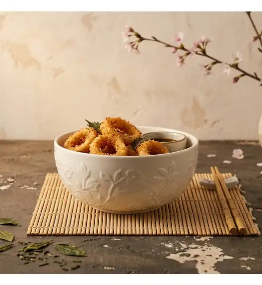 LUBIANA HANAMI KE KREMOWY Miska 16 cm / zdobiona porcelana luz