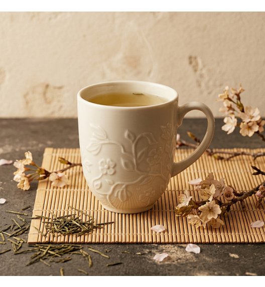 LUBIANA HANAMI KE KREMOWY Kubek 350 ml / zdobiona porcelana luz