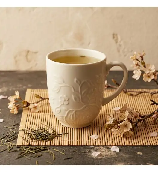 LUBIANA HANAMI KE KREMOWY Kubek 350 ml / zdobiona porcelana luz