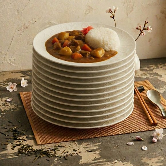 LUBIANA HANAMI KE KREMOWY Talerz obiadowy 27 cm x 12 sztuk / zdobiona porcelana luz