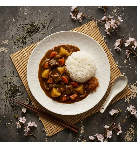 LUBIANA HANAMI KE KREMOWY Talerz obiadowy 27 cm x 12 sztuk / zdobiona porcelana luz