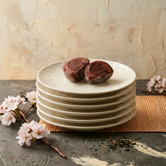 LUBIANA HANAMI KE KREMOWY Talerz deserowy 20,5 cm x 6 sztuk / zdobiona porcelana luz