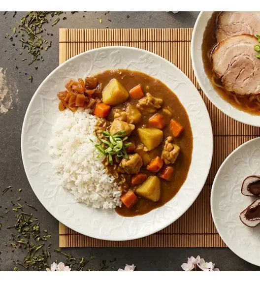 LUBIANA HANAMI KE KREMOWY Serwis obiadowy 18 el 6 os / zdobiona porcelana luz