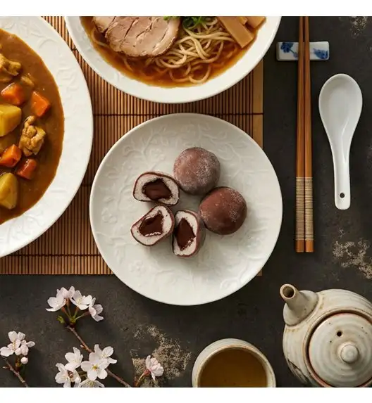 LUBIANA HANAMI KE KREMOWY Serwis obiadowy 54 el 18 os / zdobiona porcelana luz