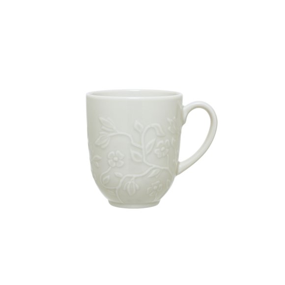 LUBIANA HANAMI KE KREMOWY Serwis obiadowy z kubkiem 24 el 6 os / zdobiona porcelana luz