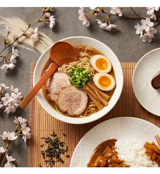 LUBIANA HANAMI KE KREMOWY Serwis obiadowy z kubkiem 48 el 12 os / zdobiona porcelana luz