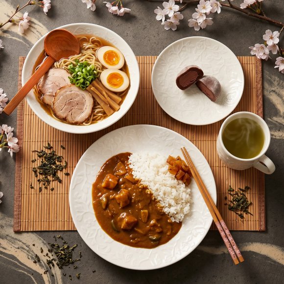 LUBIANA HANAMI KE KREMOWY Serwis obiadowy z kubkiem 72 el 18 os / zdobiona porcelana luz