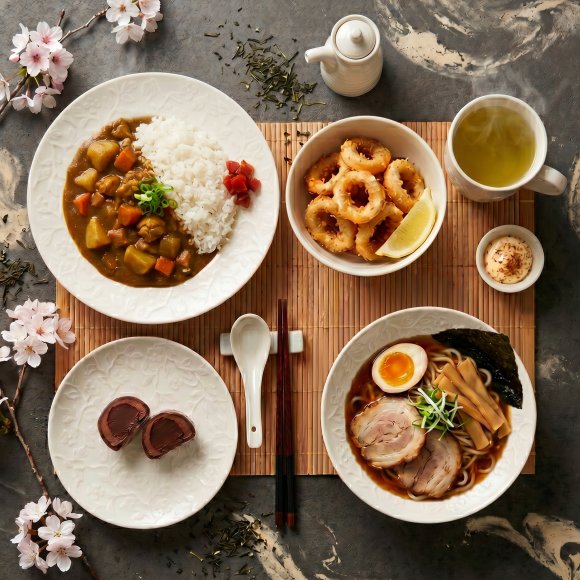 LUBIANA HANAMI KE KREMOWY Serwis obiadowy 90 el 18 os / zdobiona porcelana luz