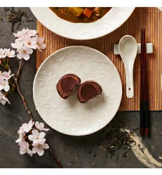 LUBIANA HANAMI KE KREMOWY Serwis obiadowy 90 el 18 os / zdobiona porcelana luz