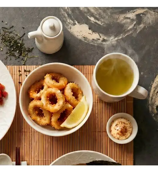 LUBIANA HANAMI KE KREMOWY Serwis obiadowy 120 el 24 os / zdobiona porcelana luz