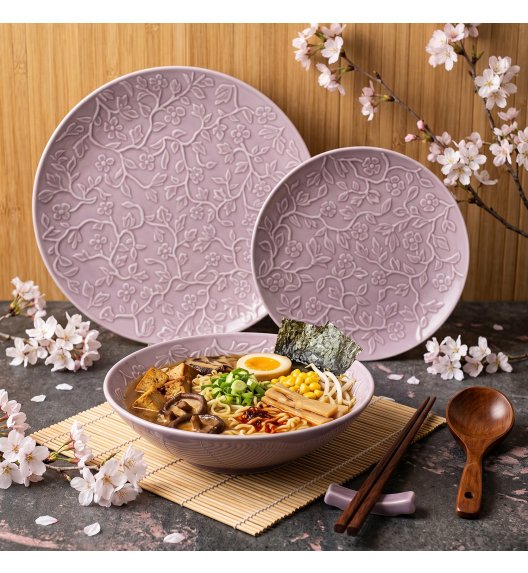 LUBIANA HANAMI KR LAWENDA Serwis obiadowy 36 el 12 os / zdobiona porcelana luz