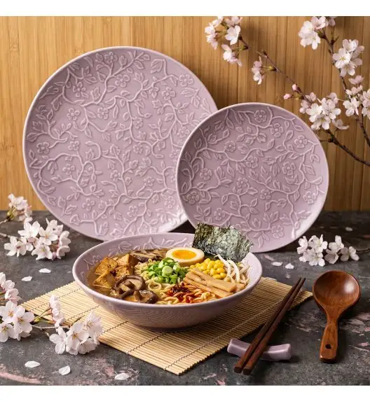 LUBIANA HANAMI KR LAWENDA Serwis obiadowy 36 el 12 os / zdobiona porcelana luz