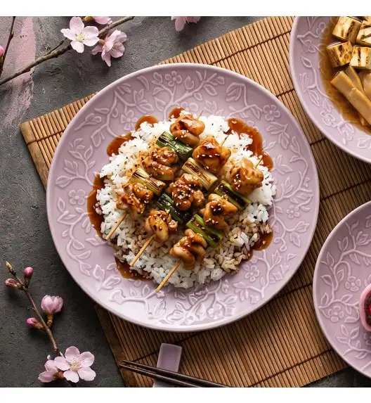 LUBIANA HANAMI KR LAWENDA Serwis obiadowy 36 el 12 os / zdobiona porcelana luz