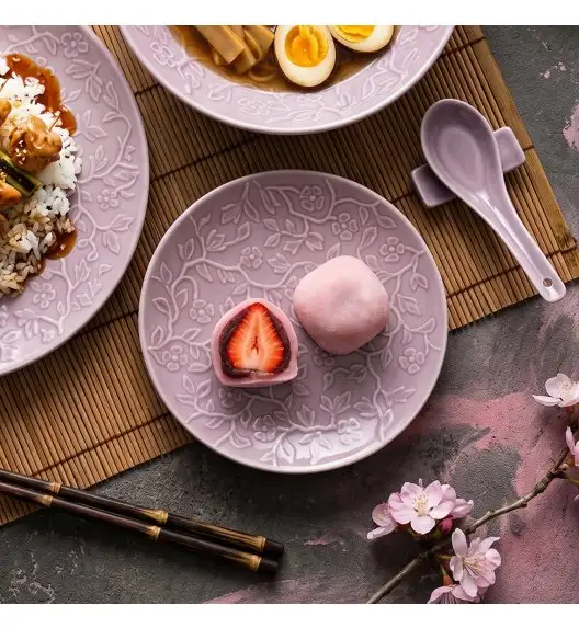 LUBIANA HANAMI KR LAWENDA Serwis obiadowy 36 el 12 os / zdobiona porcelana luz