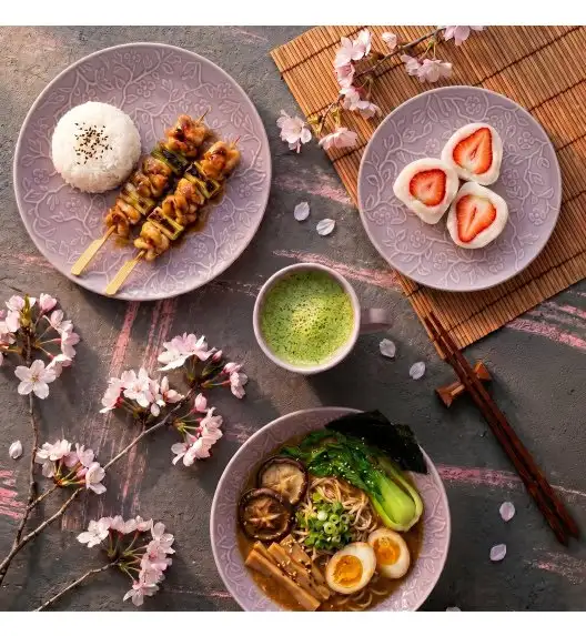 LUBIANA HANAMI KR LAWENDA Serwis obiadowy 96 el 24 os / zdobiona porcelana luz