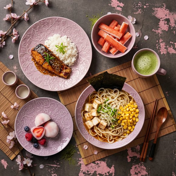 LUBIANA HANAMI KR LAWENDA Serwis obiadowy 30 el 6 os / zdobiona porcelana luz