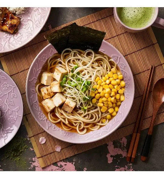 LUBIANA HANAMI KR LAWENDA Serwis obiadowy 30 el 6 os / zdobiona porcelana luz