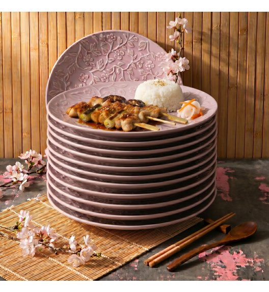LUBIANA HANAMI KR LAWENDA Talerz obiadowy 27 cm x 12 sztuk / zdobiona porcelana luz