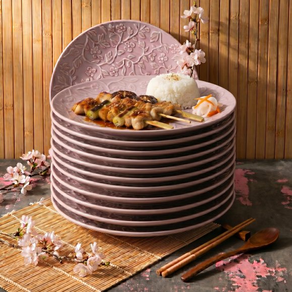 LUBIANA HANAMI KR LAWENDA Talerz obiadowy 27 cm x 12 sztuk / zdobiona porcelana luz