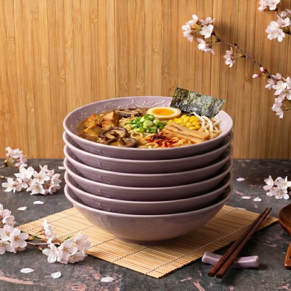 LUBIANA HANAMI KR LAWENDA Talerz głęboki 21,5 cm x 6 sztuk / zdobiona porcelana luz