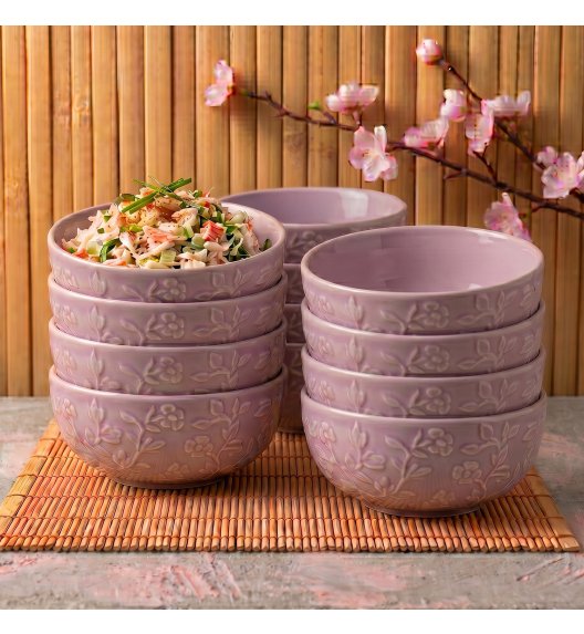 LUBIANA HANAMI KR LAWENDA Miska 16 cm x 12 sztuk / zdobiona porcelana luz