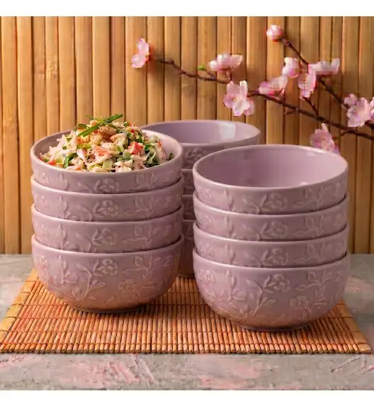 LUBIANA HANAMI KR LAWENDA Miska 16 cm x 12 sztuk / zdobiona porcelana luz
