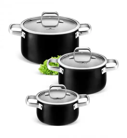 GERLACH PRIME Komplet Garnki z pokrywkami 6 el + Garnki Gerlach Ambiente 7 l i 10 l + Brytfanna Granitex 