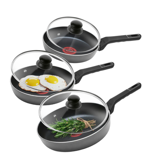 GERLACH PRIME Komplet Garnki z pokrywkami 6 el + patelnie Gerlach Ambiente 20, 24, 28 cm+ pokrywki 