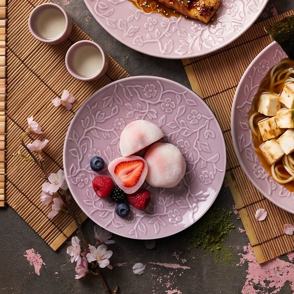 LUBIANA HANAMI KR LAWENDA Serwis obiadowy 60 el 12 os / zdobiona porcelana luz