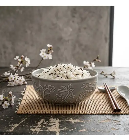 LUBIANA HANAMI K1 SZARY Miska 16 cm / zdobiona porcelana luz