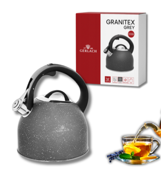 GERLACH GRANITEX GREY Czajnik 2,8 L ze stali nierdzewnej / indukcja 