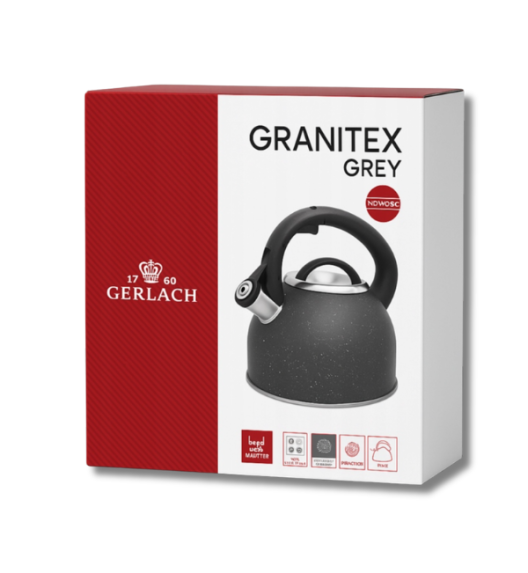 GERLACH GRANITEX GREY Czajnik 2,8 L ze stali nierdzewnej / indukcja 