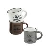 WYPRZEDAŻ! EXCELLENT HOUSEWARE Komplet 3 kubki 100 ml espresso / vintage coffee / porcelana - MIX kolor