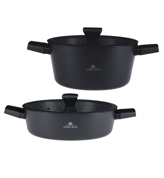 GERLACH GRANITEX Komplet garnki 24, 28 cm powłoka ILAG XERA DUR 2 / indukcja 