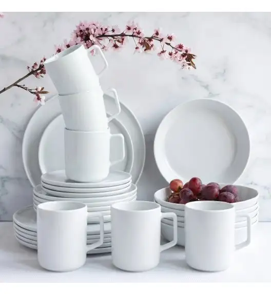 LUBIANA ANKARA | Serwis obiadowy 24 el dla 6 osób | biała porcelana  