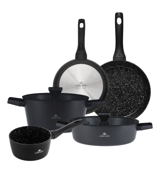 GERLACH GRANITEX Komplet 2 garnki + rondel + 2 patelnie 20, 28 cm / indukcja 
