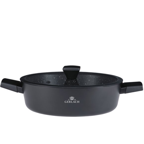 GERLACH GRANITEX Komplet 2 garnki + rondel + 2 patelnie z pokrywkami uni / indukcja 