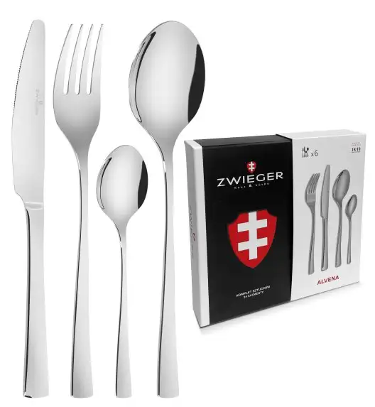 ZWIEGER ALVENA Sztućce Komplet 24 elementy dla 6 osób - stal 18/10