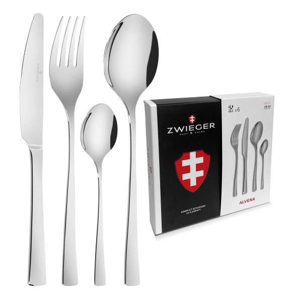 ZWIEGER ALVENA Sztućce Komplet 24 elementy dla 6 osób - stal 18/10