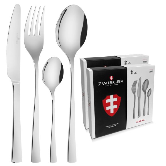 ZWIEGER ALVENA Sztućce Komplet 48 elementów dla 12 osób - stal 18/10
