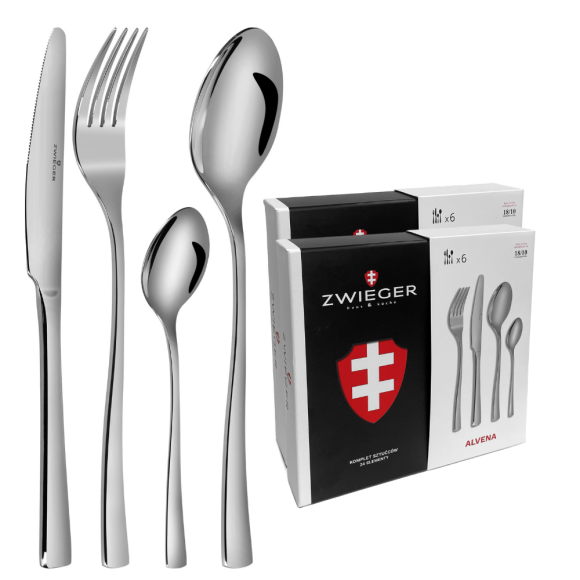 ZWIEGER ALVENA Sztućce Komplet 48 elementów dla 12 osób - stal 18/10