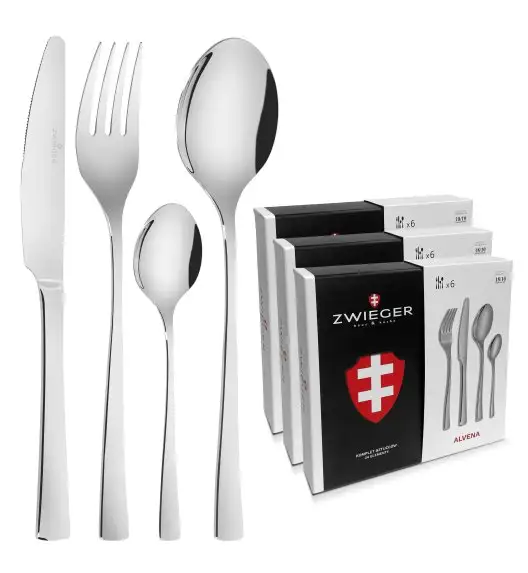 ZWIEGER ALVENA Sztućce Komplet 72 elementy dla 18 osób - stal 18/10