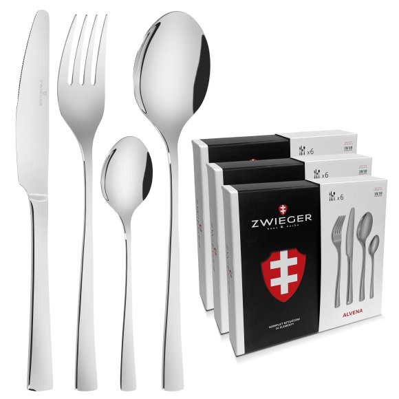 ZWIEGER ALVENA Sztućce Komplet 72 elementy dla 18 osób - stal 18/10
