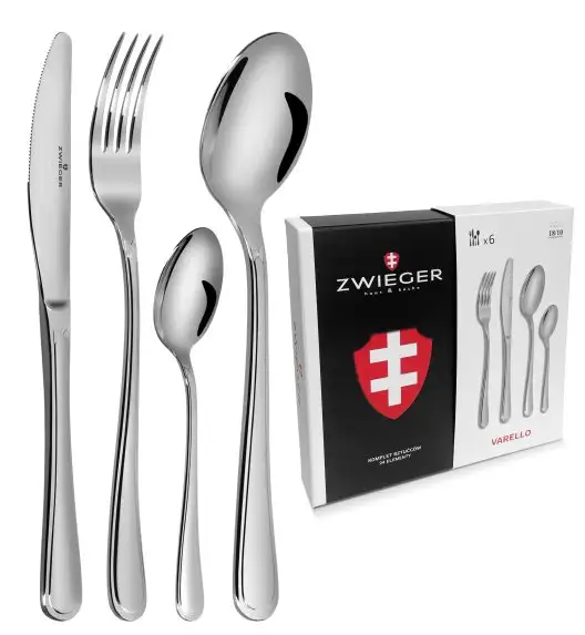 ZWIEGER VARELLO Sztućce Komplet 24 elementy dla 6 osób - stal 18/10