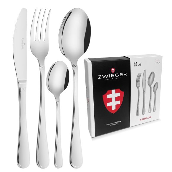 ZWIEGER VARELLO Sztućce Komplet 24 elementy dla 6 osób - stal 18/10