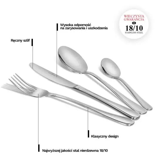 ZWIEGER VARELLO Sztućce Komplet 24 elementy dla 6 osób - stal 18/10